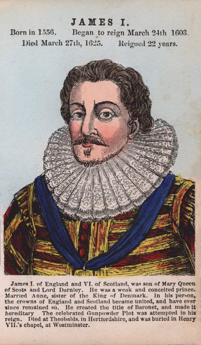 Rey Jacobo I (grabado coloreado) de English School
