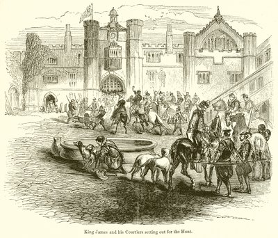 El rey Jacobo y sus cortesanos partiendo para la caza de English School