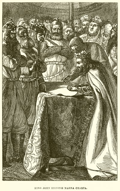 El rey Juan firmando la Carta Magna de English School