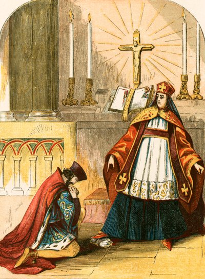 La sumisión del Rey Juan al legado del Papa de English School