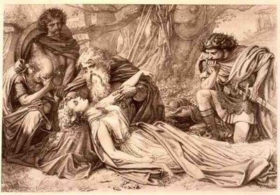 Rey Lear, Acto 5 Escena 3, de William Shakespeare (1564-1616) de English School