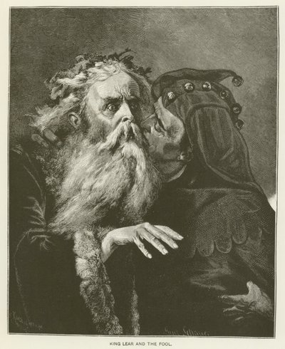 El Rey Lear y el bufón (grabado) de English School