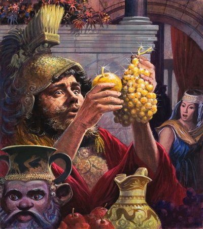 Rey Midas (gouache sobre papel) de English School