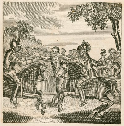 El rey Ricardo II impidiendo el duelo entre los duques de Hereford y Norfolk de English School