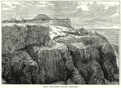 Casa del rey Teodoro, Magdala (grabado) de English School