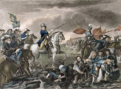El Rey Guillermo III (1650-1702) en la Batalla del Boyne de English School