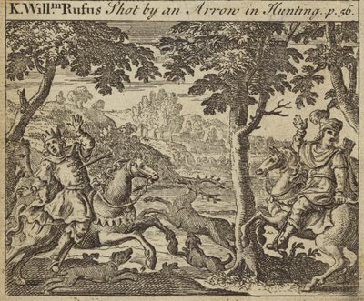 El rey Guillermo II de Inglaterra herido por una flecha mientras cazaba, 1100 de English School
