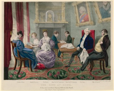 El rey Guillermo IV en casa con su familia de English School