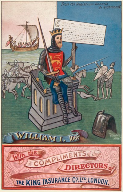 Rey Guillermo I (litografía en color) de English School
