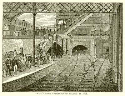 Estación de metro Kings Cross en 1868 de English School
