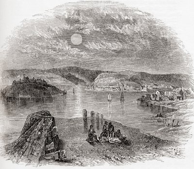 Kinsale, County Cork, Irlanda en el siglo XIX, de Old England: A Pictorial Museum, pub. 1847 de English School