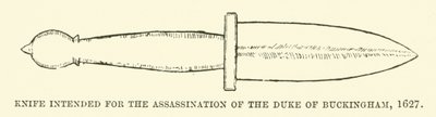 Cuchillo destinado al asesinato del Duque de Buckingham de English School