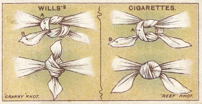 Nudos, no.6 de la serie de Primeros Auxilios de las tarjetas de cigarrillos de Willss, 1913 de English School