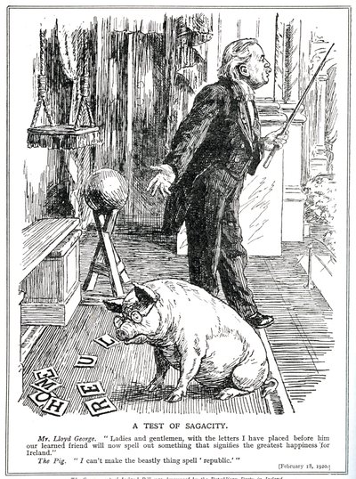 Lloyd George enfrenta la oposición a su Proyecto de Ley del Gobierno de Irlanda por parte del Partido Republicano Irlandés. Febrero de 1920 de English School