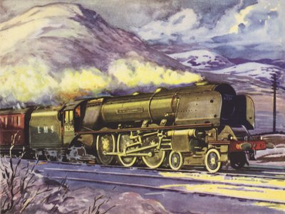Regiones LM y S, Clase Princesa Coronación nº 6256, Sir William Stanier, FRS (litografía en color) de English School