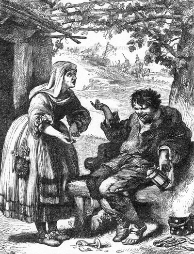La fierecilla domada - Ilustración en “Obras completas de William Shakespeare” 1866 - Las ilustraciones y la forma general de esta edición son tomadas de Cassell