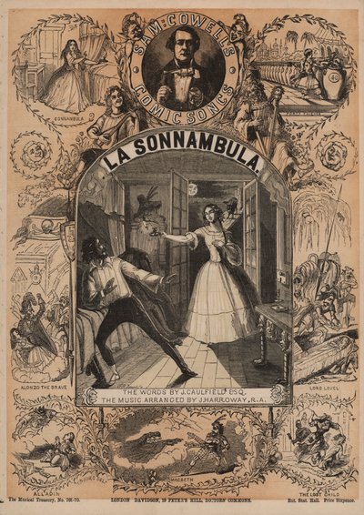 La Sonnambula, una de las canciones cómicas de Sam Cowell de English School
