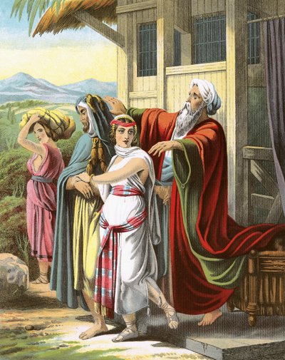 Labán bendiciendo a Rebeca de English School