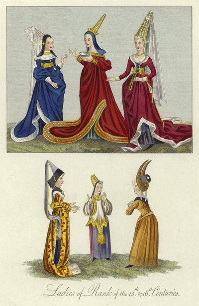 Damas de rango de los siglos XV y XVI de English School