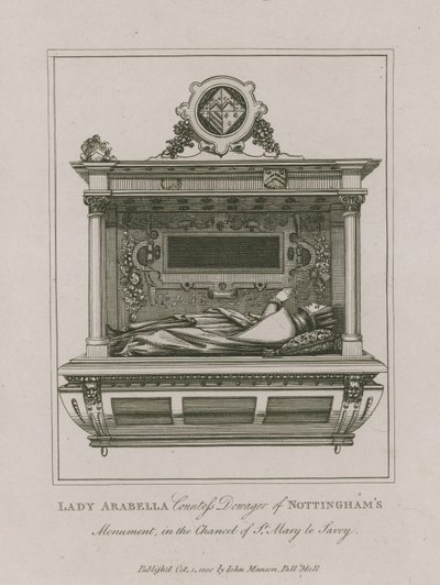 Monumento de Lady Arabella, Condesa Viuda de Nottingham en la Capilla de St Mary le Savoy de English School