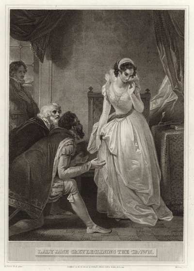 Lady Jane Grey rechazando la corona de English School