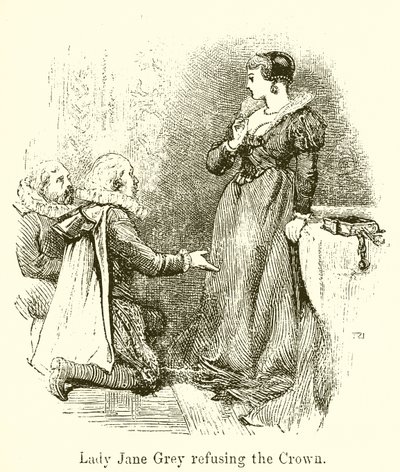 Lady Jane Grey rechazando la corona de English School