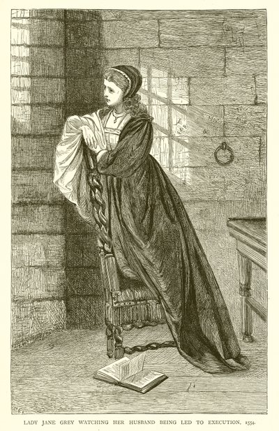 Lady Jane Grey viendo a su Esposo ser llevado a la Ejecución, 1554 de English School