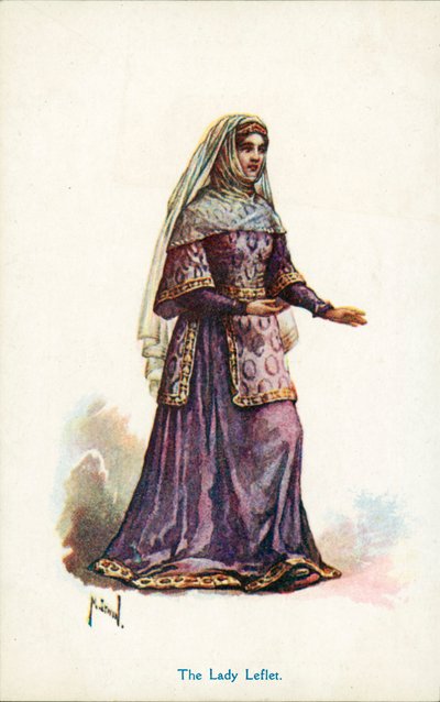 Lady Leflet (litografía en color) de English School