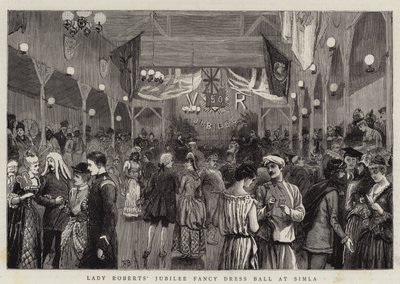 Baile de disfraces de Lady Roberts en Simla de English School