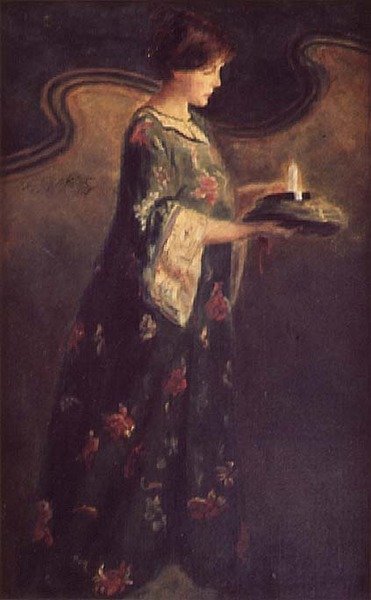 Dama con una Vela, c.1890 de English School