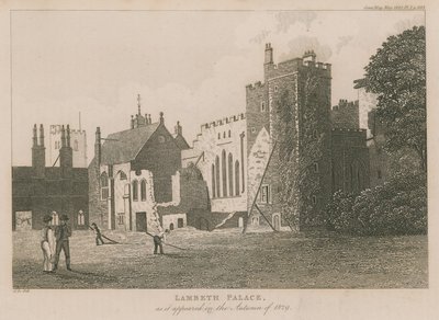 Palacio de Lambeth como apareció en el otoño de 1829 de English School