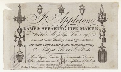 Fabricante de lámparas, tarjeta comercial de English School