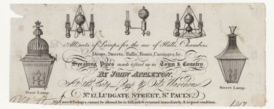 Fabricante de lámparas, tarjeta comercial de English School