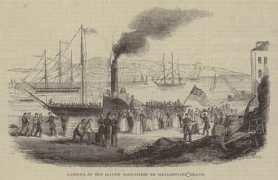 Desembarco de la Asociación Británica en la isla Haulbowline de English School