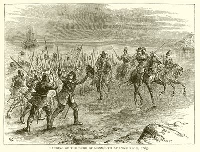 Desembarco del Duque de Monmouth en Lyme Regis, 1685 de English School