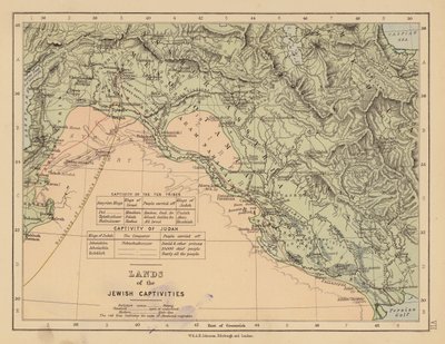 Tierras de los cautiverios judíos (litografía en color) de English School