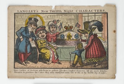 Sobre de los nuevos personajes de la duodécima noche de Langley, 1818 de English School