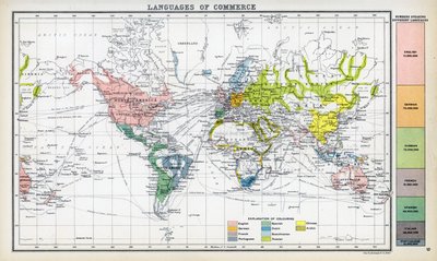 Lenguas de comercio (litografía en color) de English School