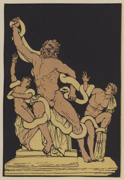 Laocoonte (litografía en color) de English School
