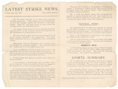 Últimas noticias de la huelga, 7 de mayo de 1926 de English School