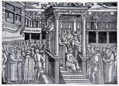 Latimer predicando ante Eduardo VI, ilustración de La Historia de la Nación de English School