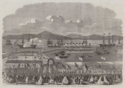 Colocación de la primera piedra del puerto de Albert, Greenock de English School