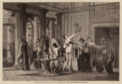 Le mamillare, el baño de una dama romana (grabado) de English School