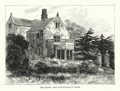 Lea Hurst, casa de la Srta. Nightingale (grabado) de English School