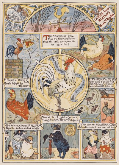 Hojas del Libro de las bellezas de Beatrice I (litografia en color) de English School