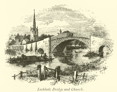 Puente y iglesia de Lechlade de English School
