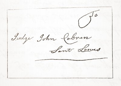 Carta de Daniel Boone al juez John Cobren, original fechado el 5 de octubre de 1809 de English School