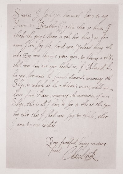 Carta de Carlos I al Duque de Buckingham de English School