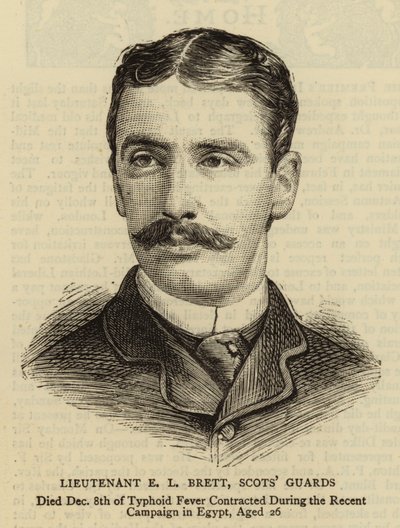 Teniente E L Brett, Guardia Escocesa (grabado) de English School