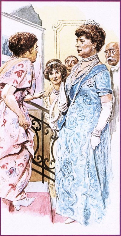 Lilian Baylis diciéndole a la Reina María exactamente lo que pensaba de su llegada tardía de English School